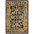 SAFAVIEH Classic Gloria Traditional Wool Area Rug Black/Gold 2 x 3