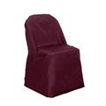 Efavormart Burgundy Linen Polyester Folding Chair Cover Dinning Chair Slipcover For Wedding Party Event Banquet Catering