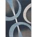Blue Circles Rings Modern 5x8 Area Rug Contemporary Carpet Rugs - Actual Size 5 2 x 7 4