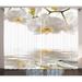 Orchids Flower Reflection on Water Lake View Design Living Room Curtain 2 Panels