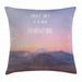 Adventure Throw Pillow Cushion Cover Ethereal View of Kawah Ijen Crater in Indonesia Scenic Misty Land Decorative Square Accent Pillow Case 16 X 16 Inches Pale Pink Tan Pale Blue by Ambesonne