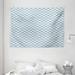 Trellis Tapestry Lattice Like Pattern Chain Nostalgic Monochrome Old Fashioned Tile Design Wall Hanging for Bedroom Living Room Dorm Decor 80W X 60L Inches Light Blue White by Ambesonne