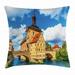 Travel Decor Throw Pillow Cushion Cover City Hall Building in Bamberg Germany European Historical Townscape Sunny Day Decorative Square Accent Pillow Case 18 X 18 Inches Multicolor by Ambesonne