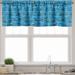 Ambesonne Bicycle Window Valance Antique Cartoon Bikes 54 X 12 Blue Black and White