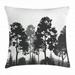 Black and White Decorations Throw Pillow Cushion Cover Summer Forest Pine and Fir Trees Grass Bush Silhouettes Decorative Square Accent Pillow Case 18 X 18 Inches Black Grey White by Ambesonne