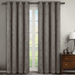 Bella Pair (Set Of 2) Blackout Weave Embossed Grommet Energy-Efficient Curtain Panels - Gray - 104X109