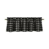 cotton gingham checkered window valance 58 wide black