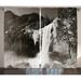 Apartment Decor Curtains 2 Panels Set Waterfalls in Yosemite National Park in California Monochromic Old Print Window Drapes for Living Room Bedroom 108W X 84L Inches Black White by Ambesonne