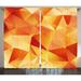 Abstract Curtains 2 Panels Set Abstract Art Style Geometric Theme Vector Illustration of Triangles Print Window Drapes for Living Room Bedroom 108W X 90L Inches Orange and Yellow by Ambesonne