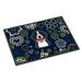 Carolines Treasures BB5088JMAT Blue Flowers Bernese Mountain Dog Door Mat Indoor Rug or Outdoor Welcome Mat 24x36