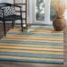 SAFAVIEH Montauk Maisy Striped Soft Braided Cotton Area Rug Blue/Orange 3 x 5