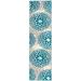 Modern Contemporary Floral Circles Blue 2 x 10 Indoor Runner Rug