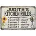 Judith s Kitchen Rules Chic Sign Vintage Decor 16 x 24 Matte Finish Metal 116240032067