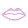 10.5 Battery Operated Neon Style LED Pink Valentine s Day Lips Wall Sign