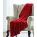 Microlight Plush Solid Fleece Throw Blanket Red 50 x 60