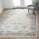 Alexander Home Contessa Traditional Ocean Floral Distressed Rug Beige Ivory Blue 9 6 x 13 Polyester Polypropylene 9 x 12 10 x 14 Indoor