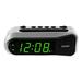 SHARP Digital Dual Alarm Clock Silver with Green LED Display Ascending Alarm