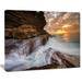 Design Art White Sea Waters at Coogee Beach Large Seashore Photographic Print on Wrapped Canvas