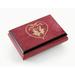 Romantic Red-Wine Swans in Heart Outline Sorrento Inlaid Music Box - Skaters Waltz The