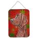 Redbone Coonhound Red Snowflakes Holiday Wall or Door Hanging Prints