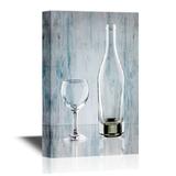 wall26 - Canvas Wall Art - Empty Glass Bottles on Vintage Wood Style Background - Gallery Wrap Modern Home Art | Ready to Hang - 32x48 inches