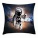 Astronaut Throw Pillow Cushion Cover Floating Astronaut in Space Nebula Heavenly Bodies Star Systems Love Science Decorative Square Accent Pillow Case 20 X 20 Inches Multicolor by Ambesonne