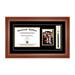 Single Diploma Frame with 5x7 Photo Tassel and Double Matting for 15 x 12 Tall Diploma with Walnut 2 Frame