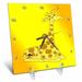 3dRose Print of Resting Giraffe On Orangey Yellow Background Desk Clock 6 by 6-inch