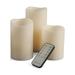 Wax Wavy Edge Flameless LED Candles in Assorted Sizes with Multi-Function Remote (Set of 3)