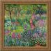 The Iris Garden at Giverny 20x20 Gold Ornate Wood Framed Canvas Art by Monet Claude