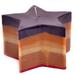 Colored Layered Star Candles 5.5 in. diameterx3.5 in. tall