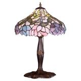 Meyda Tiffany 52134 Wisteria - 17 Inch 1 Light Accent Lamp Bronze Finish with Pink/Mauve/Green/Blue/Violet Glass