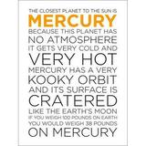 oopsy daisy - mercury facts canvas wall art 18x24 halfpence design (penny luxe)