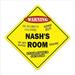 SignMission X-Nashs Room 12 x 12 in. Crossing Zone Xing Room Sign - Nashs