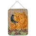 Carolines Treasures SS4091DS1216 Chow Chow on Faux Burlap with Pine Cones Wall or Door Hanging Prints 12x16 multicolor