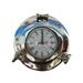 Handcrafted Decor Chrome Decorative Ship Porthole Clock- 8 in.