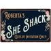 Roberta s SHE SHACK Sign Metal Wall Decor 16 x 24 Matte Finish Metal 116240060188