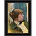Study for Profile of a Woman in a Bow Tie 20x24 Black Ornate Wood Framed Canvas Art by Bonnard Pierre