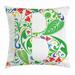 Letter B Throw Pillow Cushion Cover Capital with Spring Herbs Flowers Petals Leaves Nature Harvest Swirls Vivid Image Decorative Square Accent Pillow Case 18 X 18 Inches Multicolor by Ambesonne