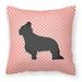 Carolines Treasures Briard Checkerboard Pink Fabric Decorative Pillow