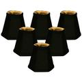 Royal Designs Inc. Hexagon Bell Clip on Chandelier Shade CS-715BLK/GL-6 Black with Gold 3 x 5 x 4.5 Pack of 6