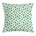 Cactus Throw Pillow Cushion Cover Upside Down Plants Graphic Design Gardening Greenery Flowers Cartoon Style Decorative Square Accent Pillow Case 16 X 16 Sea Green Multicolor by Ambesonne