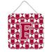 Carolines Treasures CJ1065-FDS66 Letter F Football Crimson grey and white Wall or Door Hanging Prints 6x6 multicolor