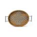 GG Collection Mango Wood with Metal Inlay Medium Oval Tray with Handles