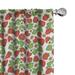 Ambesonne Spring Curtains Floral Strawberry Scene Pair of 28 x95 Green Red