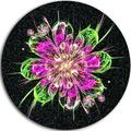 Design Art 'Perfect Fractal Flower in Purple and Green' Graphic Art Print on Metal