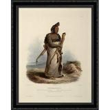 Mexkemahuastan Chief of the Gros-Ventres of the Prairies plate 20 from Volume 1 of Travels in the Interior of North America 28x36 Large Black Ornate Wood Framed Canvas Art by Karl Bodmer