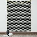 Nordic Tapestry Modern and Monochrome Geometric Minimalist Composition with Triangles and Dots Wall Hanging for Bedroom Living Room Dorm Decor 60W X 80L Inches Black and White by Ambesonne