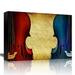 wall26 - Blue and Red Violin with Yellow Textured Background - Canvas Art Home Art - 32x48 inches