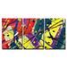 wall26 - 3 Piece Canvas Wall Art - Multi Colored Artwork Full Frame Close Up Texture Abstract - Modern Home Art Stretched and Framed Ready to Hang - 24 x36 x3 Panels